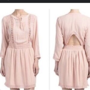 Heartloom Pink Pleated Long Sleeve Sundress